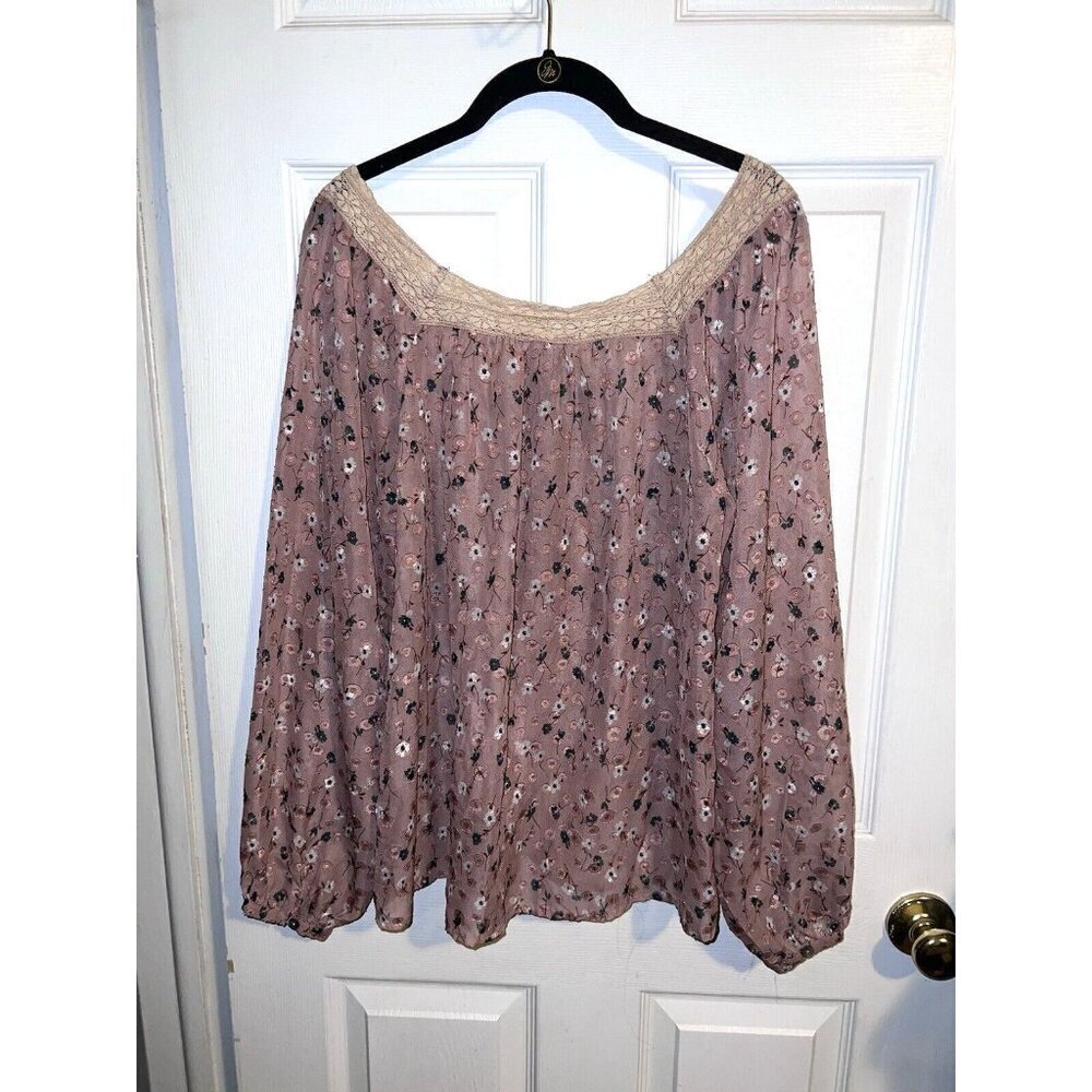 Easel Boho Semi Sheer Button Boho Peasant Lagenlo… - image 7